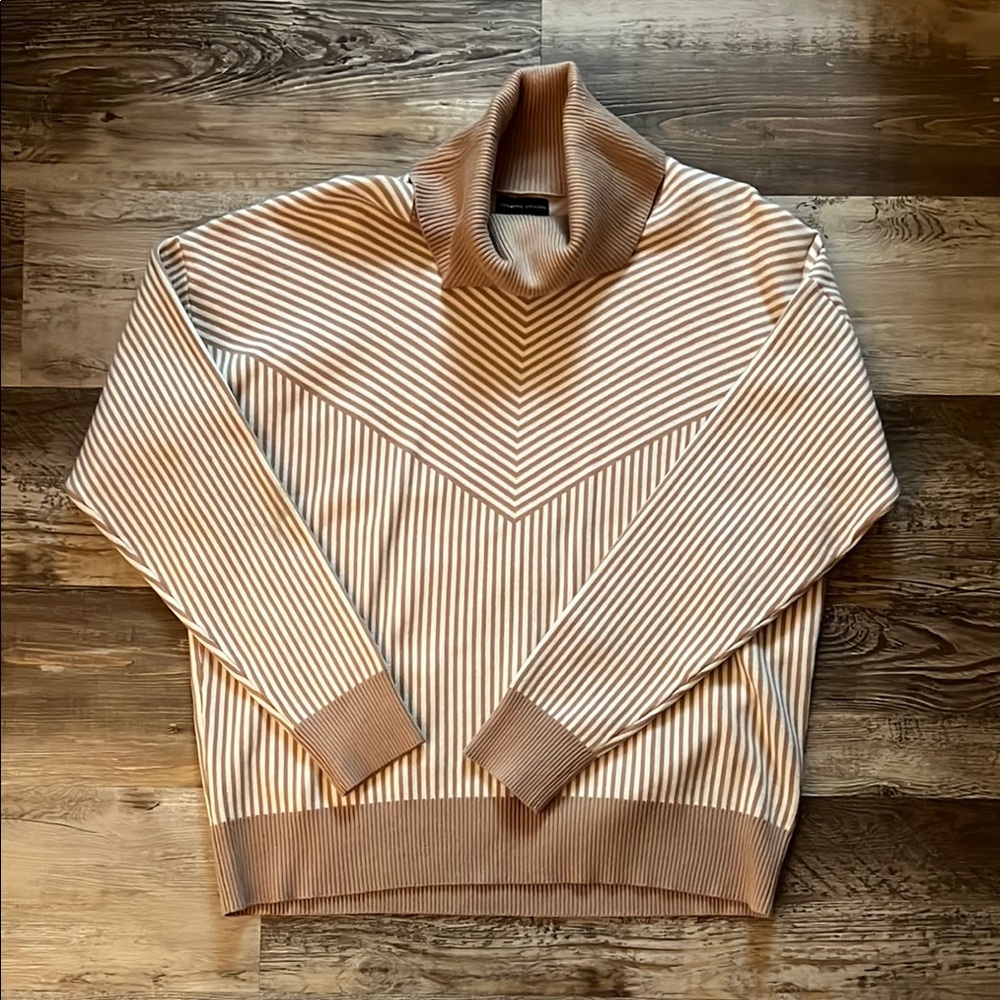 Men's Beige Striped Sweater